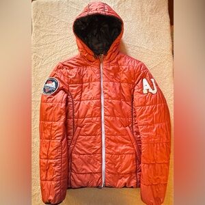 Vintage Armani Jeans Vibrant Orange Reversible Puffer Jacket